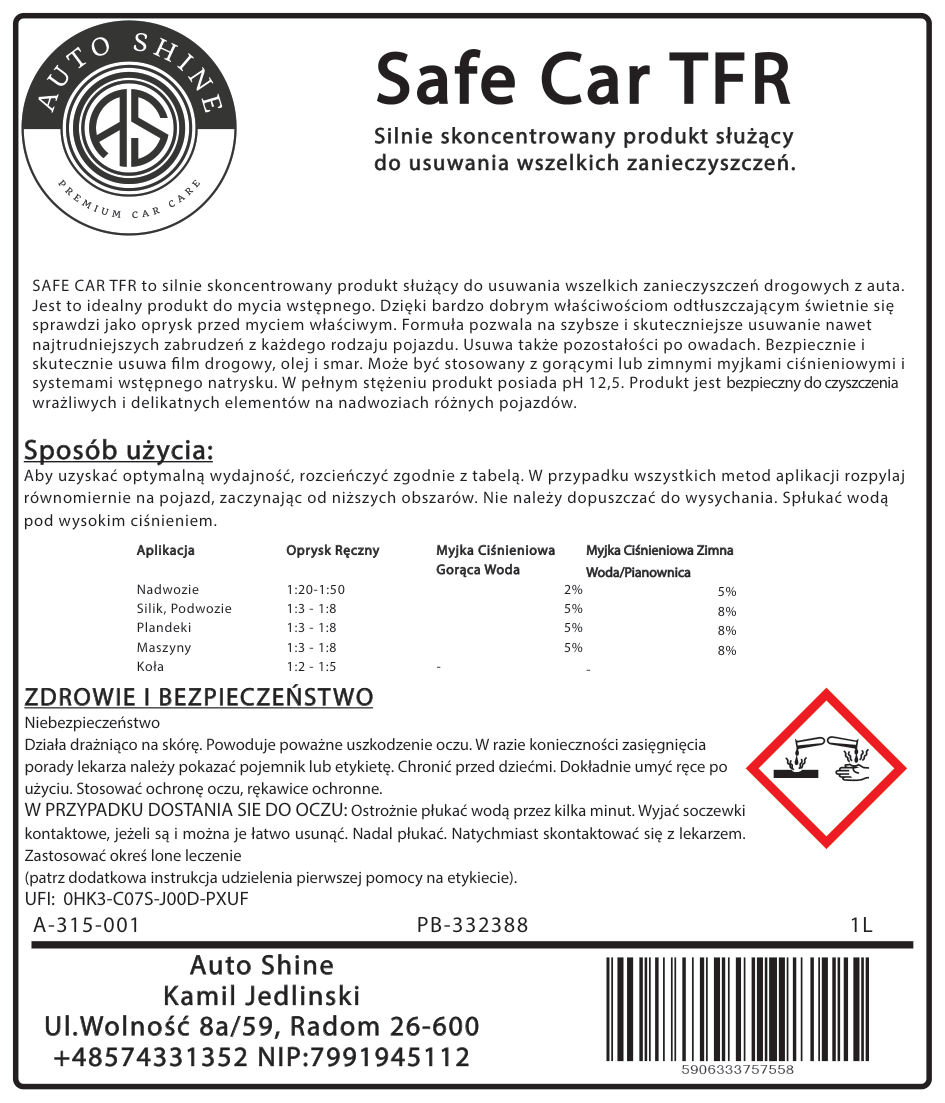 Safe Car TFR środek do usuwania zanieczyszczeń - obrazek 4