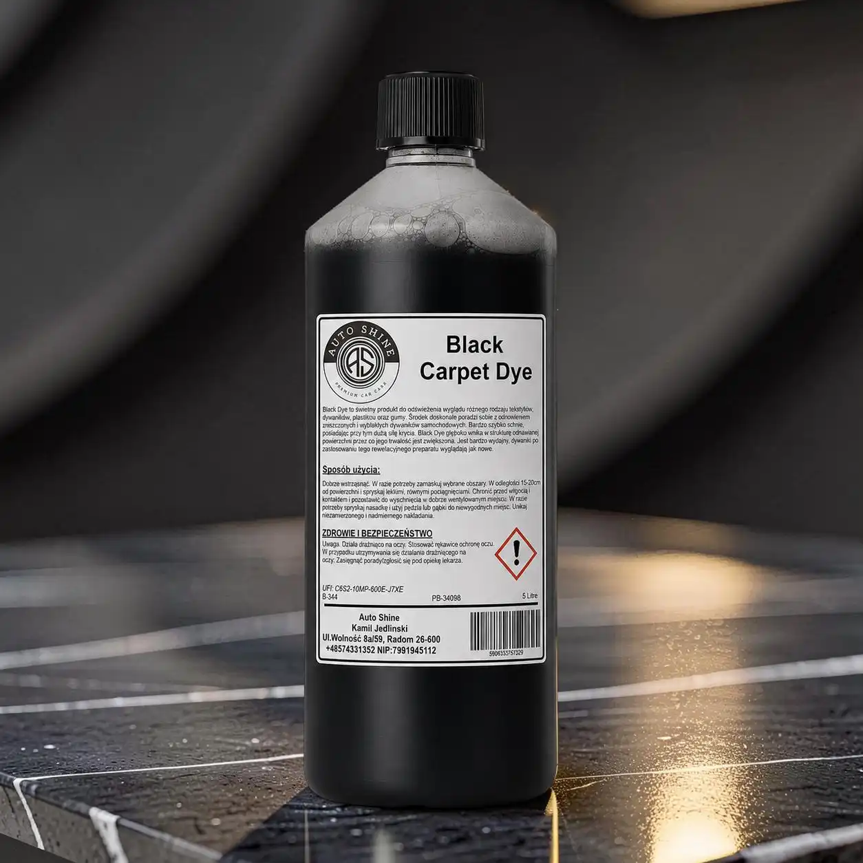 Auto Shine Black Carpet Dye czarna farba do odnawiania dywaników